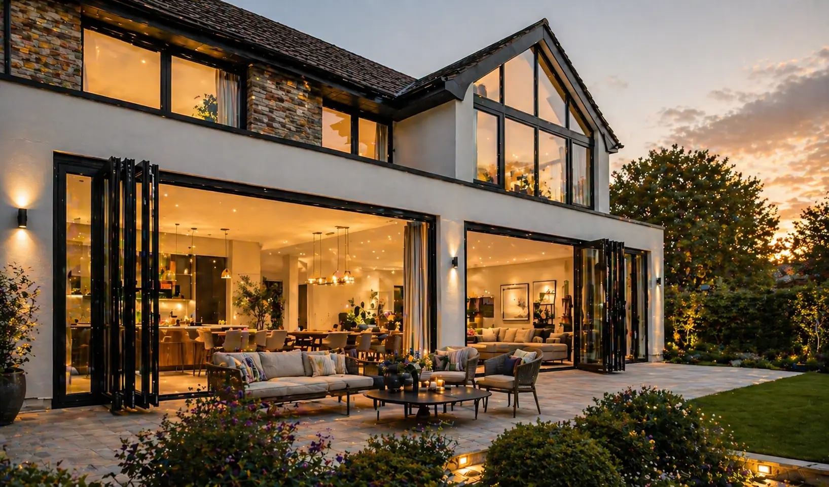 Luxury home featuring full-height aluminium glazing and sliding doors